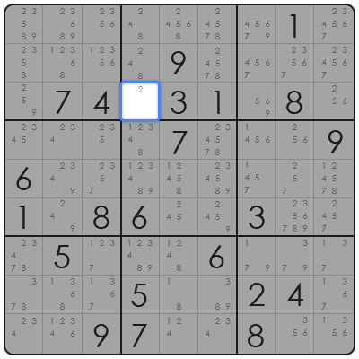 sudoku candidate identification